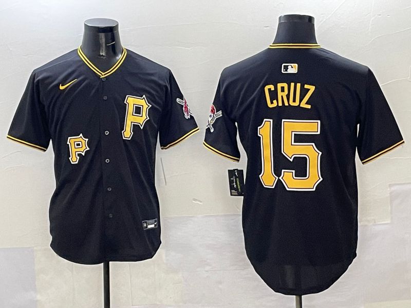 Men Pittsburgh Pirates #15 Cruz Black Game 2025 Nike MLB Jersey style 7->pittsburgh pirates->MLB Jersey